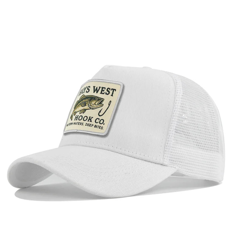 High Quality Fishing Embroidery Baseball Cap for Men Women Outdoor Fishing Snapback Mesh Hat Breathable Sunshade Dad Trucker Hat