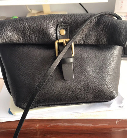 Soft Genuine Leather Women Messenger Bag Female Real Leather Crossbody Shoulder Bags Small Handbag Retro Phone Bag for Girls