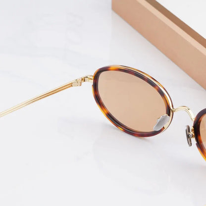 Reign Oval Desgier Women's Sunglasses Alloy Acetate Small Face Fashion Street UV400 High Quality Ultralight Eyeglasses with Case