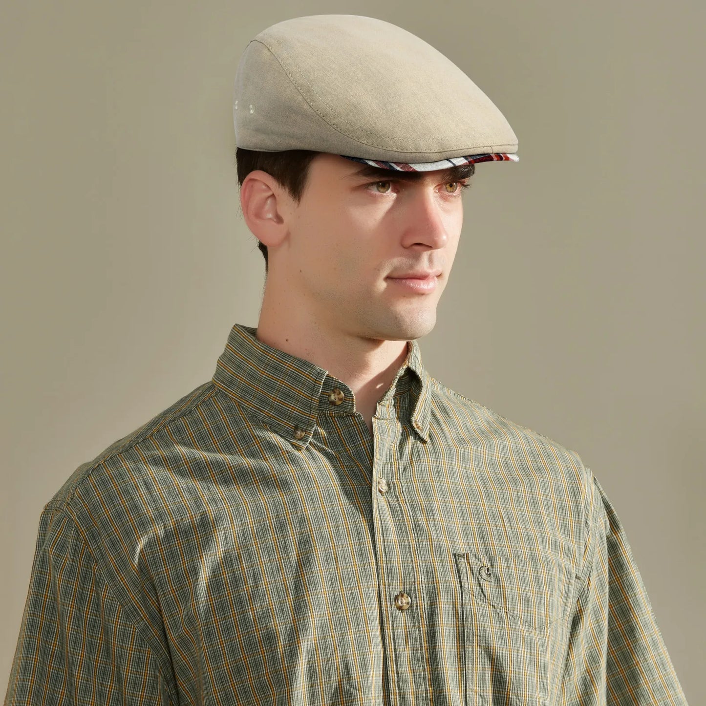 Mens Flat Cap Soft Vintage Linen Hats Casual Retro Newsboy Hat Beret for Male Driving Ivy Hats Summer Autumn