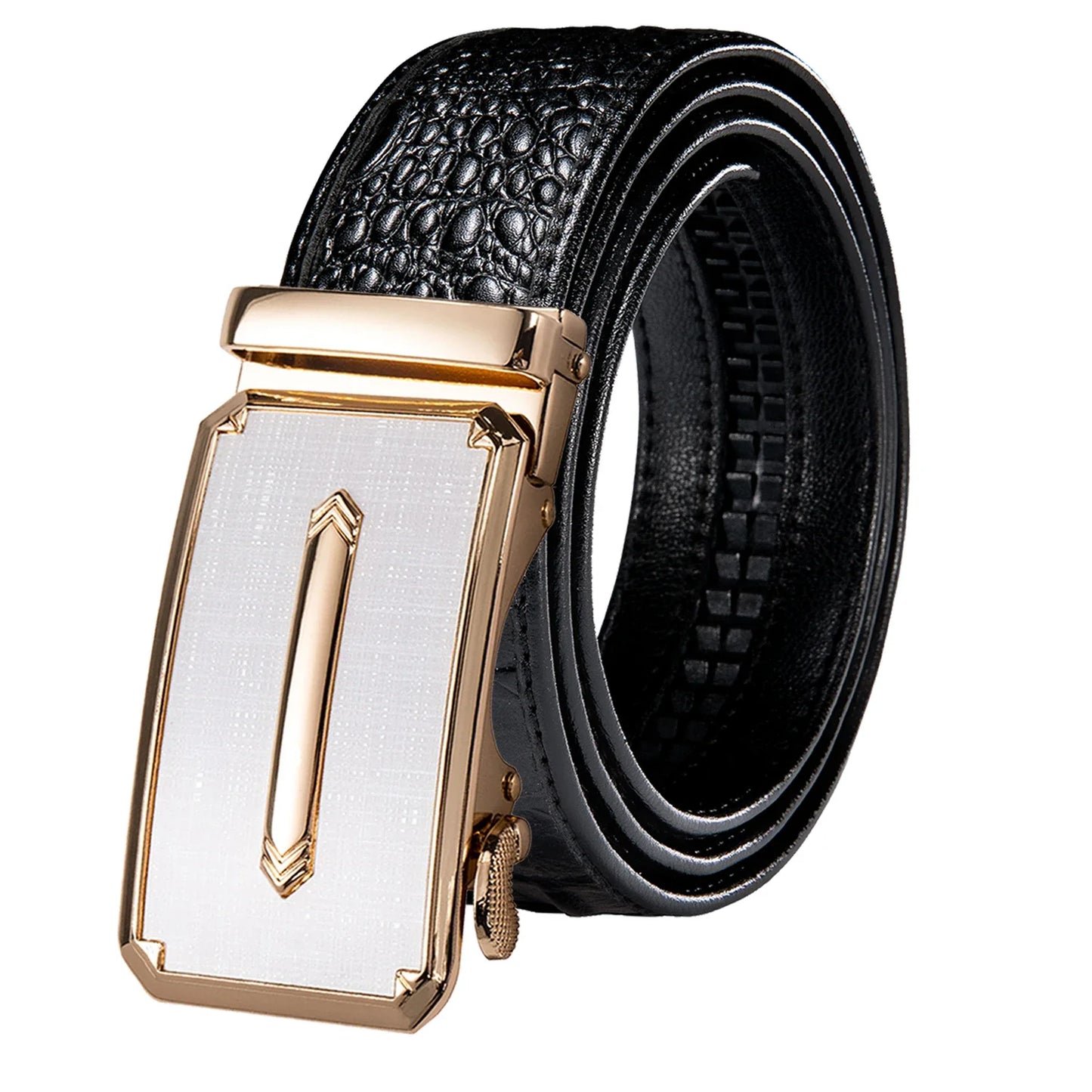Crocodile Designer Luxury Genuine Leather Belts for Men Casual Jeans Belt Strap Gold Automatic Buckle Black Belt PD-2036