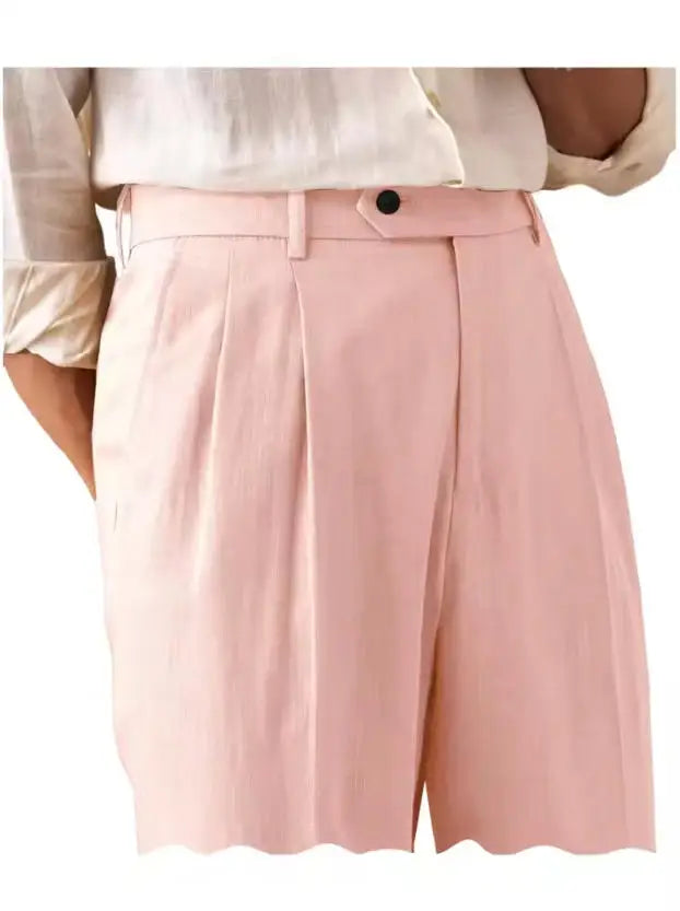 Premium Men's Pants Pleated Wide-Leg Dress Chinos Business Daily Office Versatile Formal Casual Trousers Banquet Wedding Summer