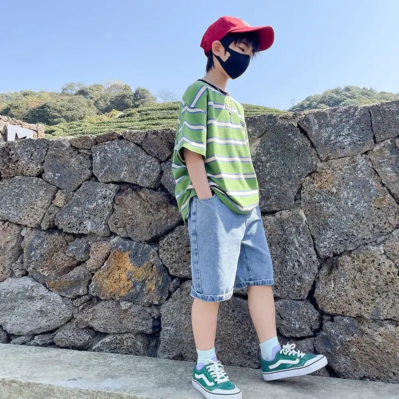 8 To 10 Year Old Boy Clothes Kids Set Junior Boys' Summer Clothing Children's Outfit 2025 Baby Boy's From 4 Years Shorts T-shirt