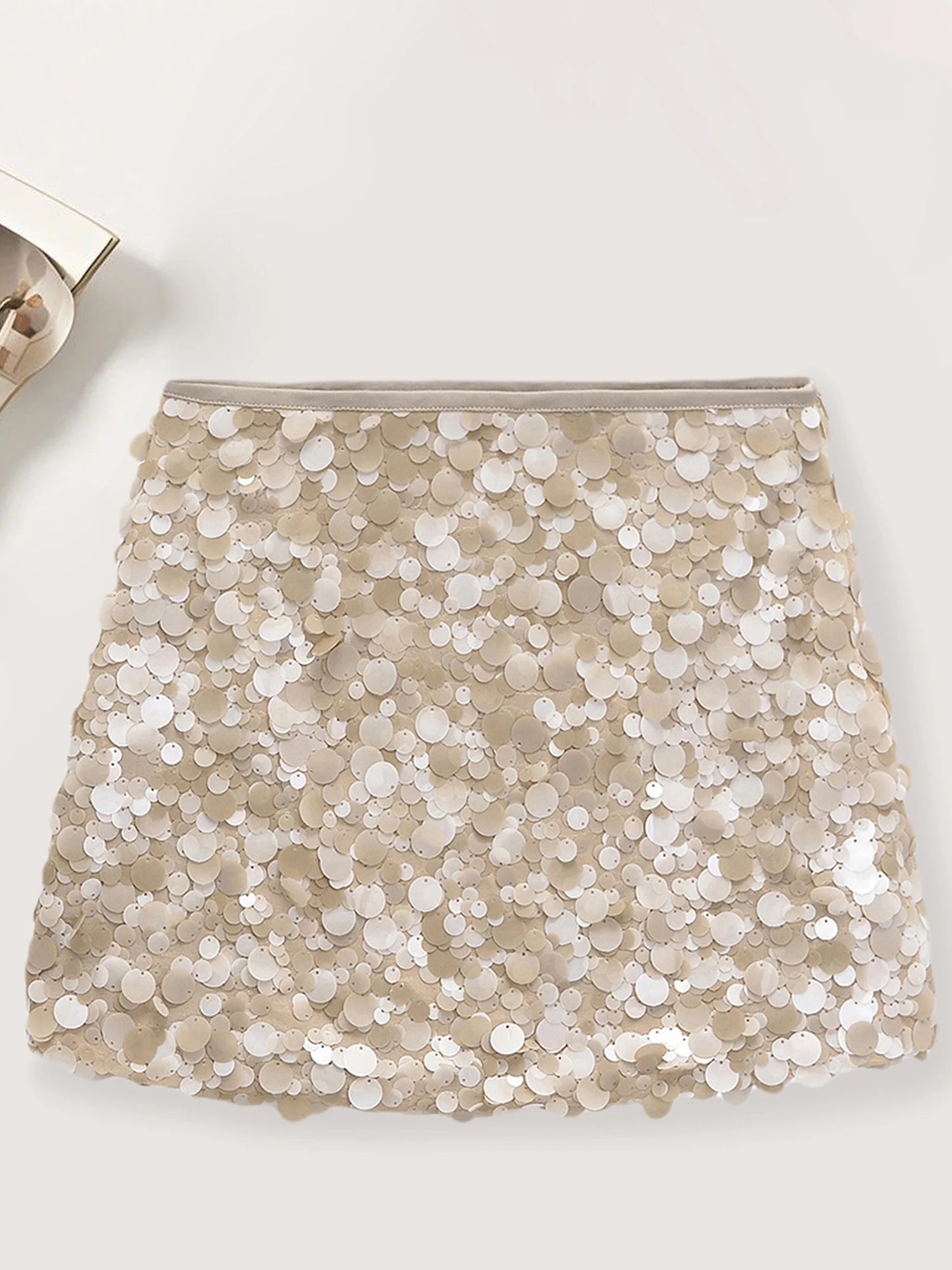 2025 New Collection Women Y2K Mini Skirt Bling Soild Sequin Skirt Slim Fit Summer Bodycon Skirt Clubwear for Bar Party