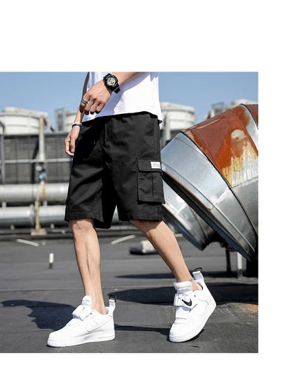 Plus Size Shorts Casual Summer Elastic Waist Cargo Short Men Streetwear Y2k Camouflage Fashion Bermuda Male Side Pocket Breeches