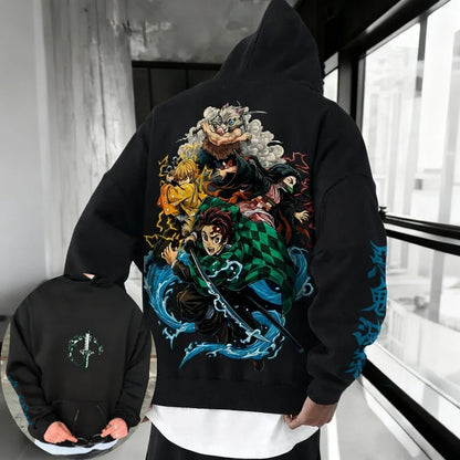 Demon Slayer: Kimetsu no Yaiba Men Hoodie Sweatshirt Japanese Anime Spring Autumn Winter Boy Long-sleeved Parent-child Outfit