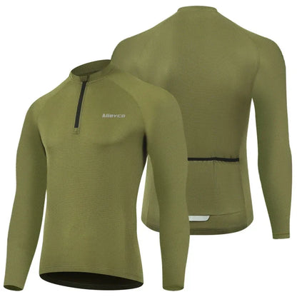 Men Cycling Jersey Long Sleeve Mountain Bike Shirt Three Pocket safty Reflective Cycling Jacket Sportswear Camisetas De Hombre