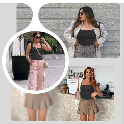 3PCS Square Neck Shapewear Tank Tops for Women Shapewear Tank Tops for Women Compression Tanks Body Shaper Camisole Cami Tops