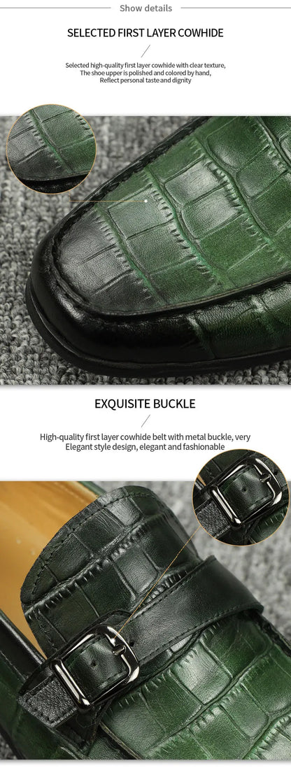 Men Penny Slip-On Leather Lined Loafer Luxury Men Shoes Loafer for Male Fashion Casual Alligator Printing Zapato Buckle Slip On