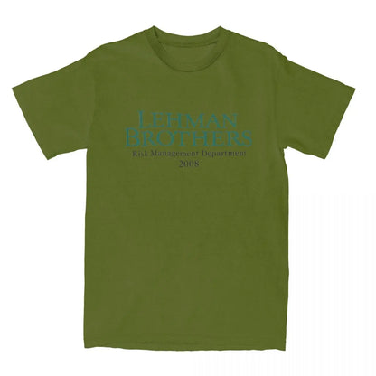 T-Shirt Lehman Brothers Risk Management 2008 Financial Cotton T Shirts Bank Hippie Tee Shirt for Beach Casual Short Sleeve Tees