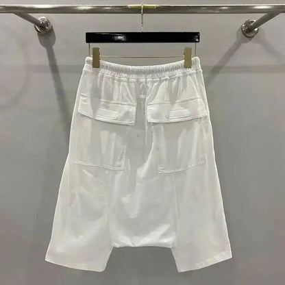 Summer New Men's Tide Y2K Original Design High Street cotton Fashion Punk Dark Casual Loose Cropped Pants Shorts Ins HK5611