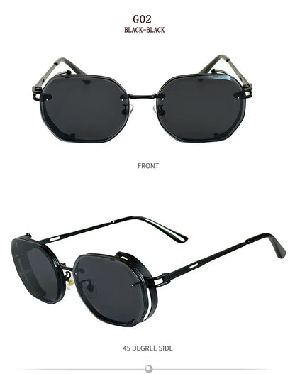 2024 Steampunk Sunglasses For Men Fashionable Square Punk Fashion Glasses Designer Sunglasses Women Trendy Gafas De Sol Hombre
