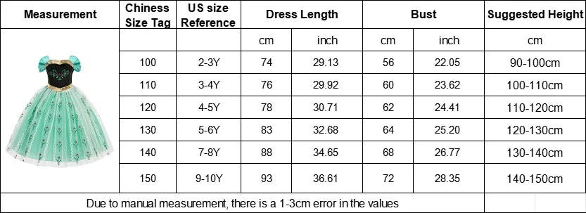 2-10Y New Anna Costumes for Girls 2026 Anna Princess Costume Mesh Dress Children Cosplay Birthday Carnival Party Costume Dress