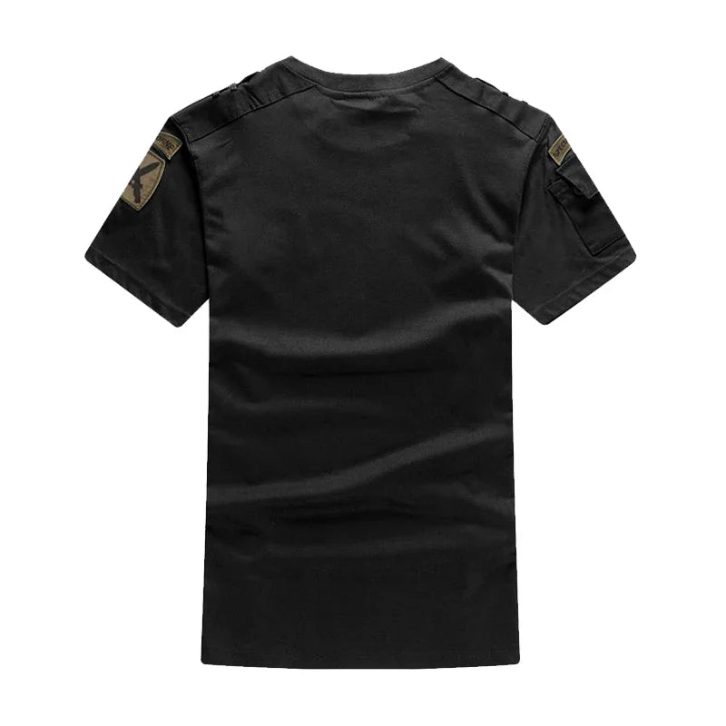 Summer Style Men's T-Shirts Military Style Short Sleeve Tees Streetwear Embroidery Pure Cotton Casual T Shirt Men Cloting