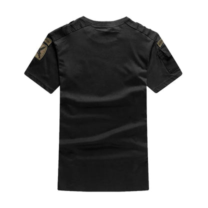 Summer Style Men's T-Shirts Military Style Short Sleeve Tees Streetwear Embroidery Pure Cotton Casual T Shirt Men Cloting