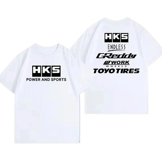 2025 Japan JDM Modified Car HKS ENDLESS Work Pure  Tshirt Men Women Short Sleeve Big Size Crewneck Top Man Tees Unisex
