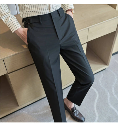 Neapolitan Fashion Business Casual Pants Men's Straight Leg Slim Fit Suit Pants Formal Office Social Wedding Dress Pants
