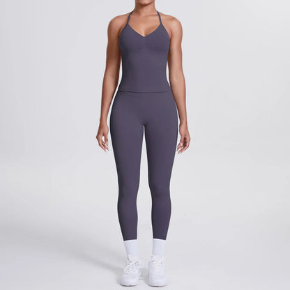 2 Piece Yoga Clothes Women Tracksuit Athletic Wear Pilates Fitness Suit Gym Workout Push Up Clothes Sports Bra Leggings Suit