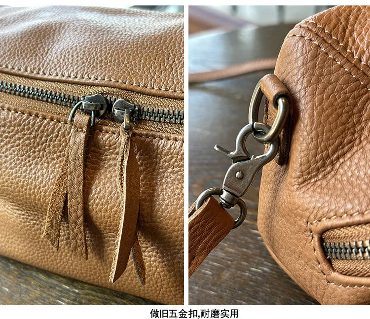 2026 New Leisure Genuine Leather Lightweight Women Shoulder Crossbody Bag Retro Soft Cowhide Versatile Bag