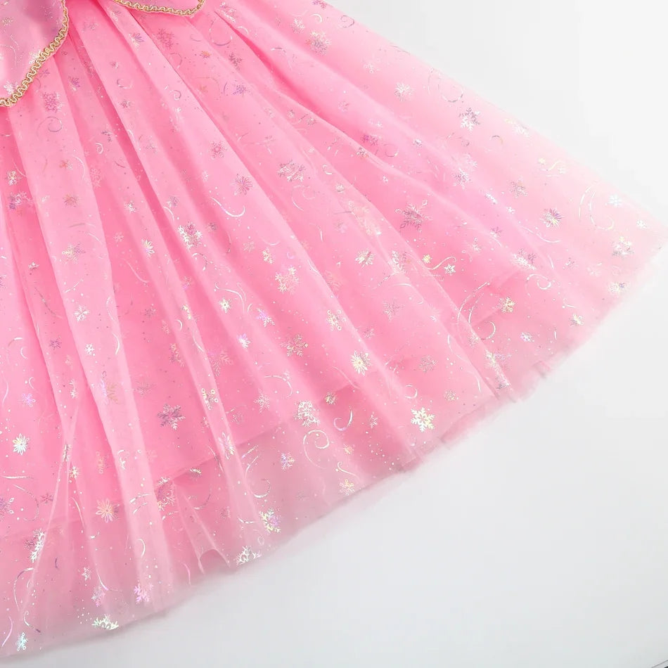 Sleeping Beauty Dress For Girls Pink Princess Costume Halloween Carnival Party Aurora Outfits Kids Birthday Surprise Gift