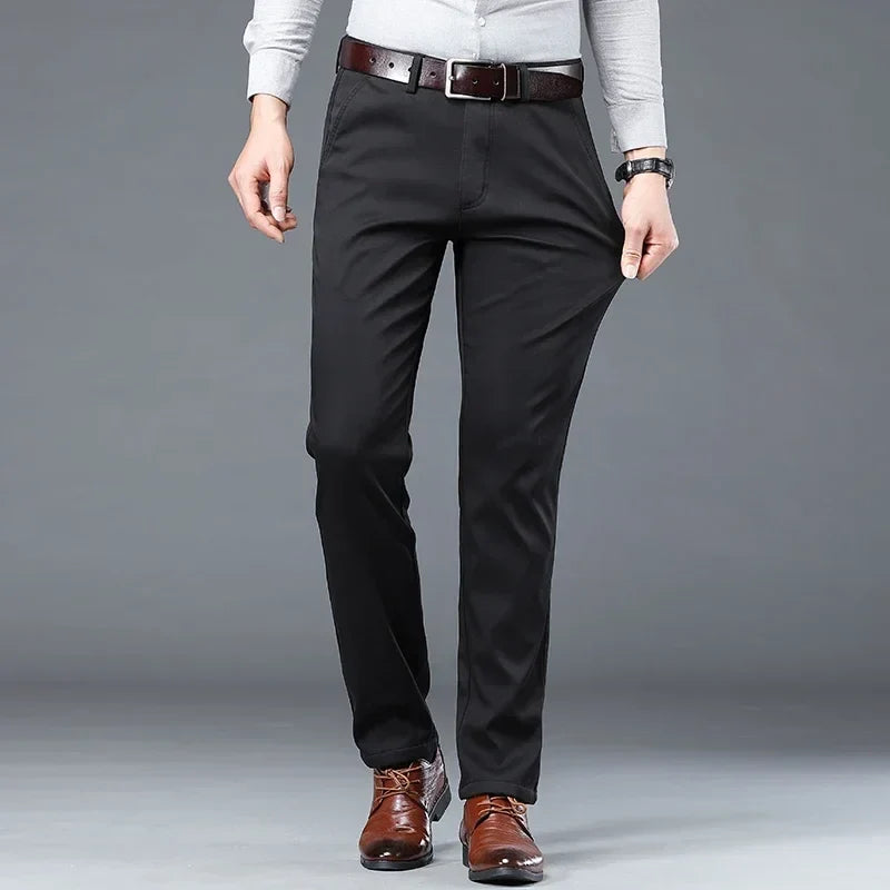 2026 Summer Thin Korean Style Business Casual Trousers for Men Stretch Soft Straight Leg Loose Fashionable Casual Pants Male