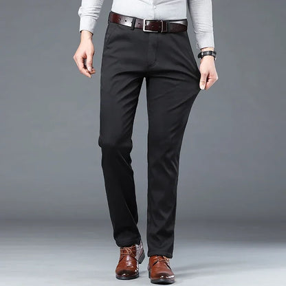 2026 Summer Thin Korean Style Business Casual Trousers for Men Stretch Soft Straight Leg Loose Fashionable Casual Pants Male
