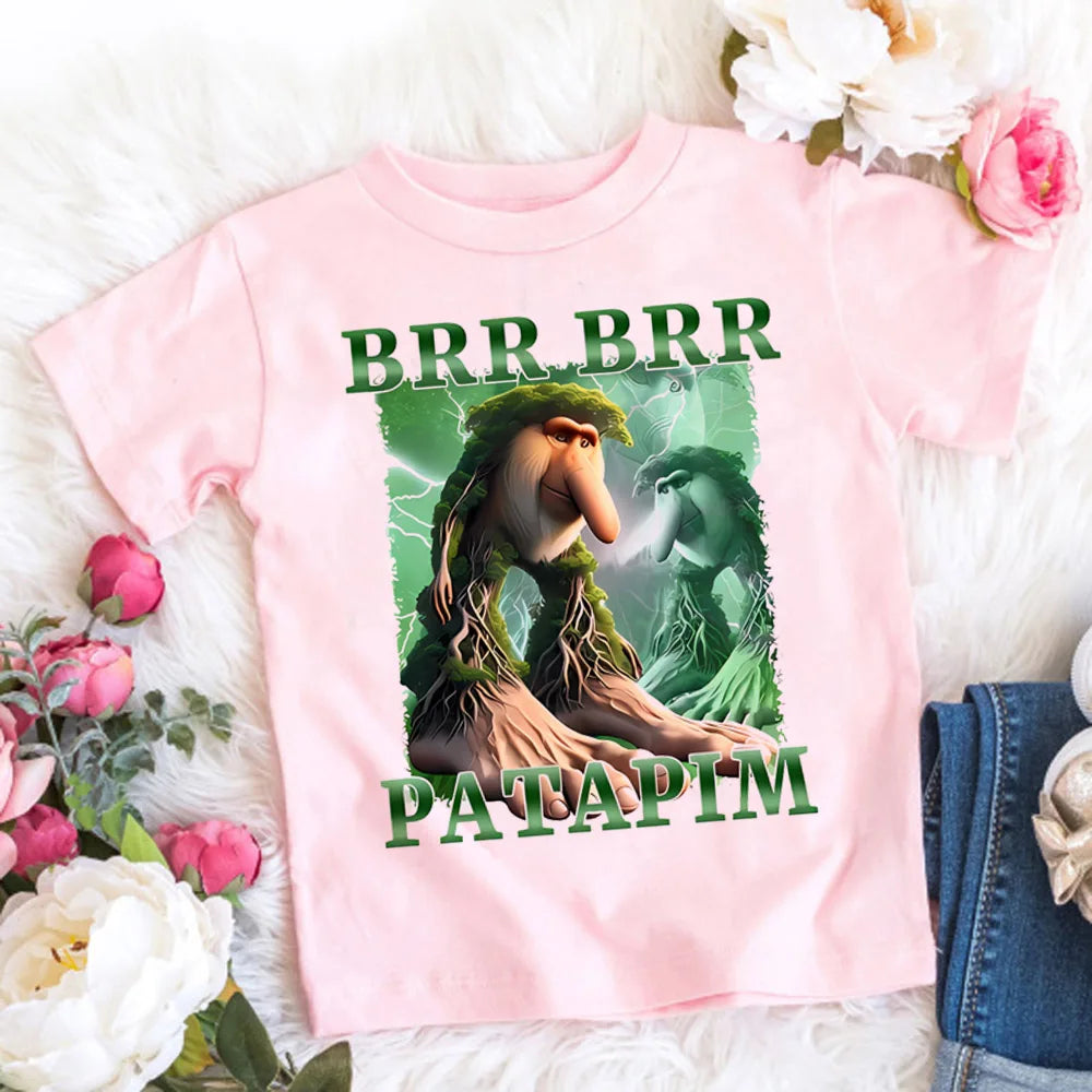 Italian Brainrot T-Shirt Kids Cartoon Anime Print Clothes Round Neck Basic Boys Tops Absorbent Casual Shirts Gift