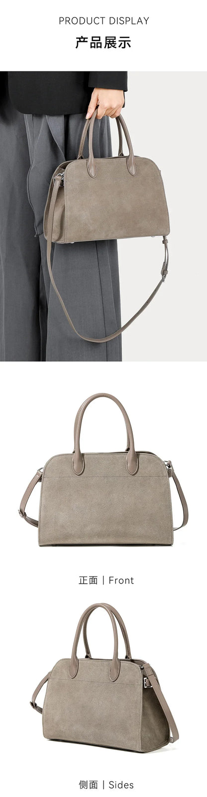 2026 Fall Winter Suede Leather Spacious Crossbody Tote Bag Simple Commuting Handheld Single Shoulder Bag Premium Women's Handbag