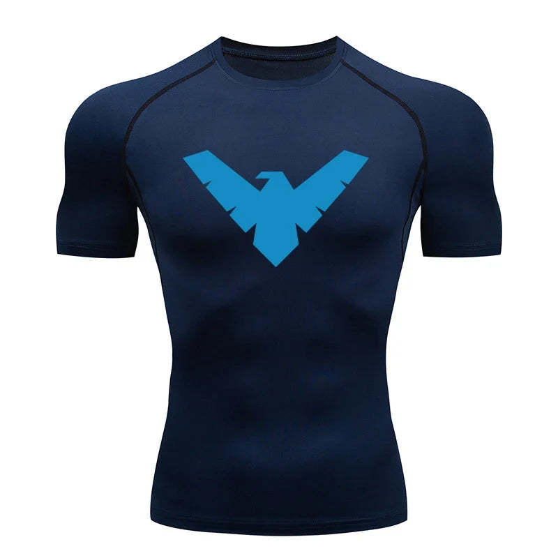 Summer Short Sleeve Compression Shirt Men Sports Top Running T Shirt Quick Dry Gym Workout Clothing Sun Protection Long Sleeve