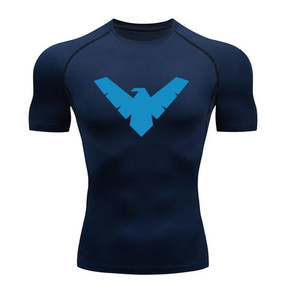 Summer Short Sleeve Compression Shirt Men Sports Top Running T Shirt Quick Dry Gym Workout Clothing Sun Protection Long Sleeve