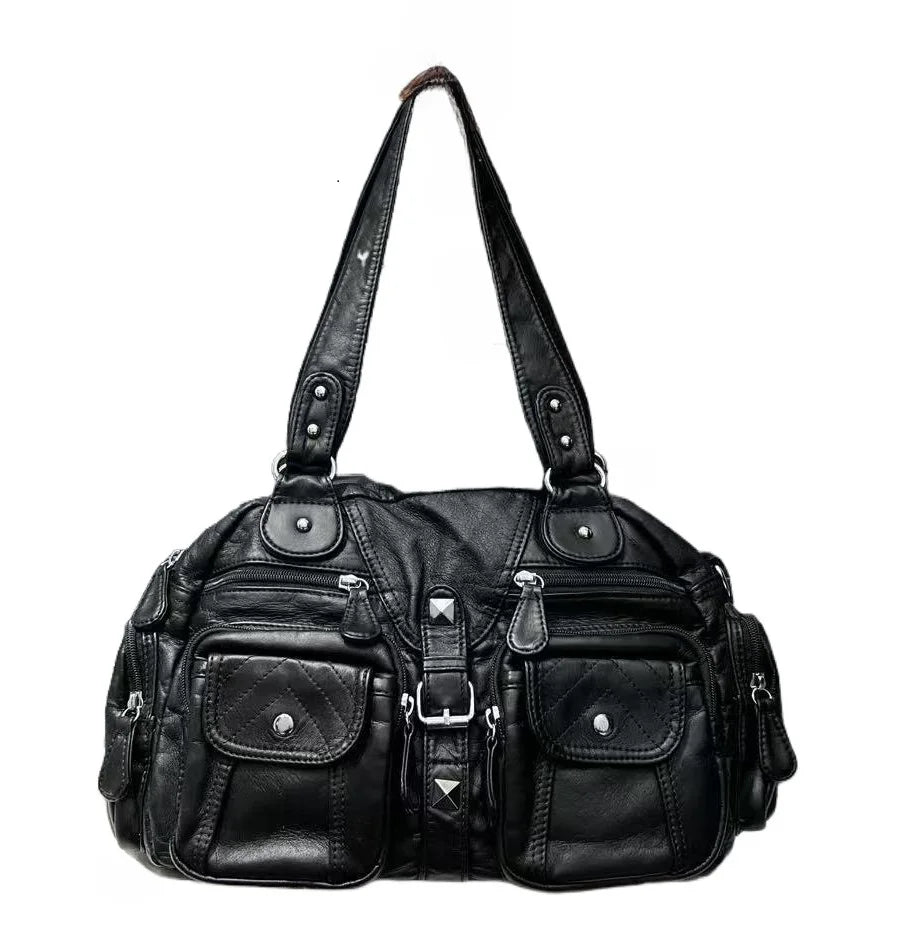 Bag Women Small Handbags Satchel Top-handle Handbag PU Shoulder Bag 8”x11” Dumpling Pack Multi-pockets Shoulder Bag