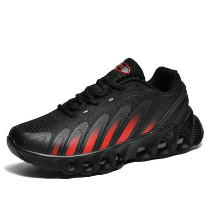 New Men's Sneakers PU Air Cushion Anti-Slip Shock Absorber Running Shoes Outdoor Lightweight and Breathable Mesh Running Shoes