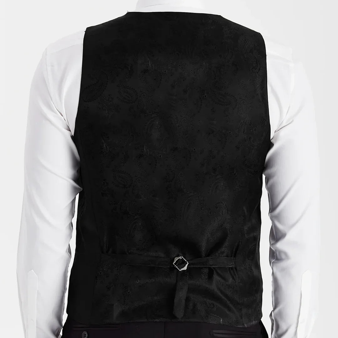 Men Vest Black Double Button Solid Waistcoat For Wedding Birthday Party Prom Business Work Daily Casual Men Suit Vest