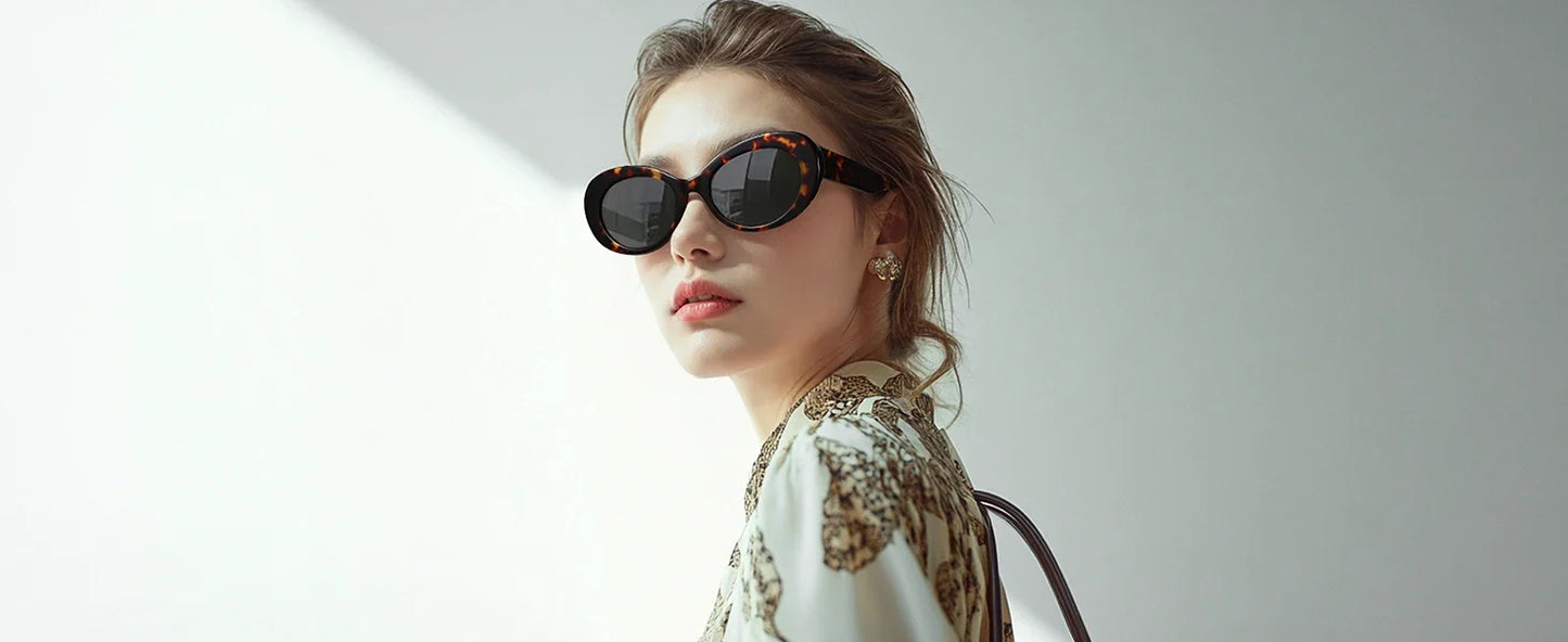 Handmade Acetate Oval Polarized Sunglasses Women Thick Frame UV400 Protection Sun Glasses for Ladies Shopping Gift