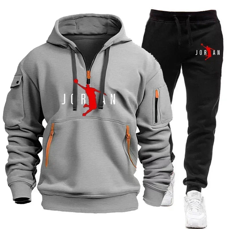 Winter hoodie set, pants, casual jogging clothes, sportswear, sportswear