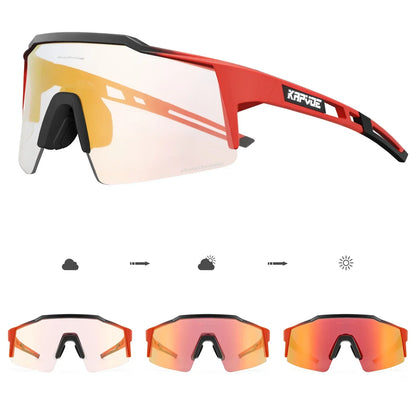 Red Photochromic Cycling Sunglasses for Men Blue Photochromic Cycling Glasses Mountain New Bicycle Goggles Eyewear Sports