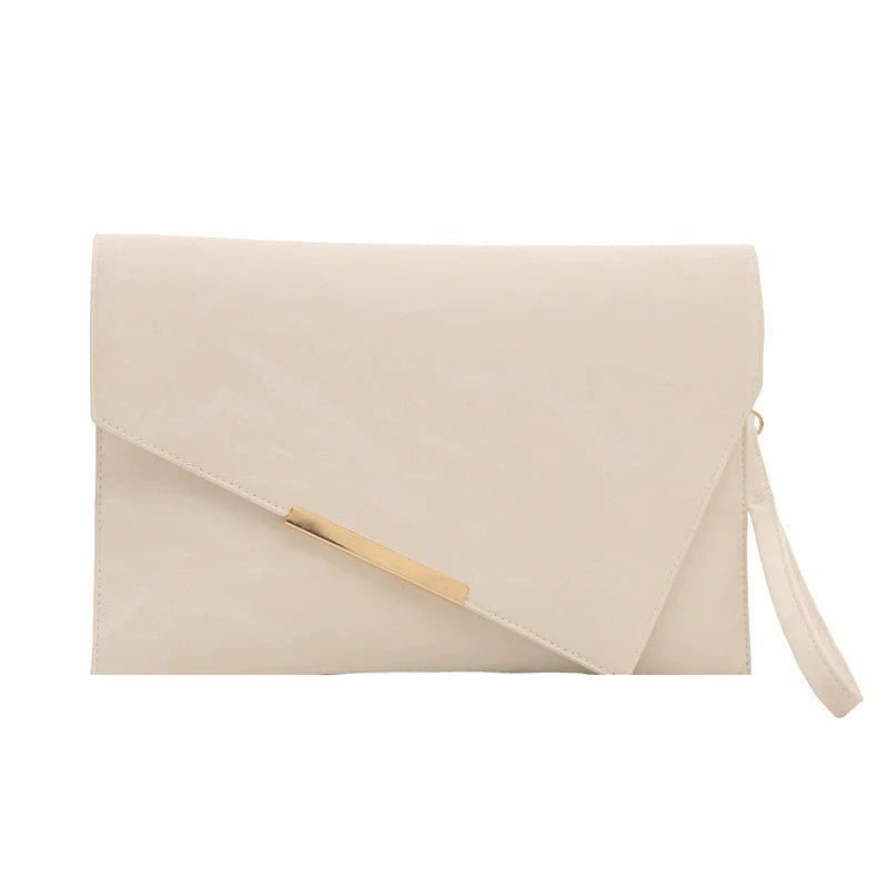 Fashion Women Clutch Soft PU Leather Solid Color Evelope Bag Wristlet Bags Female Small Handbags Day Clutches Evening Party Bags