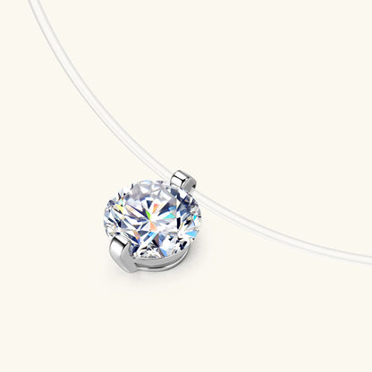0.5CT 1CT 2CT Moissanite Necklace for Women Sparkling Lab Diamond Solitaire Pendant 925 Silver Transparent Chain Necklaces