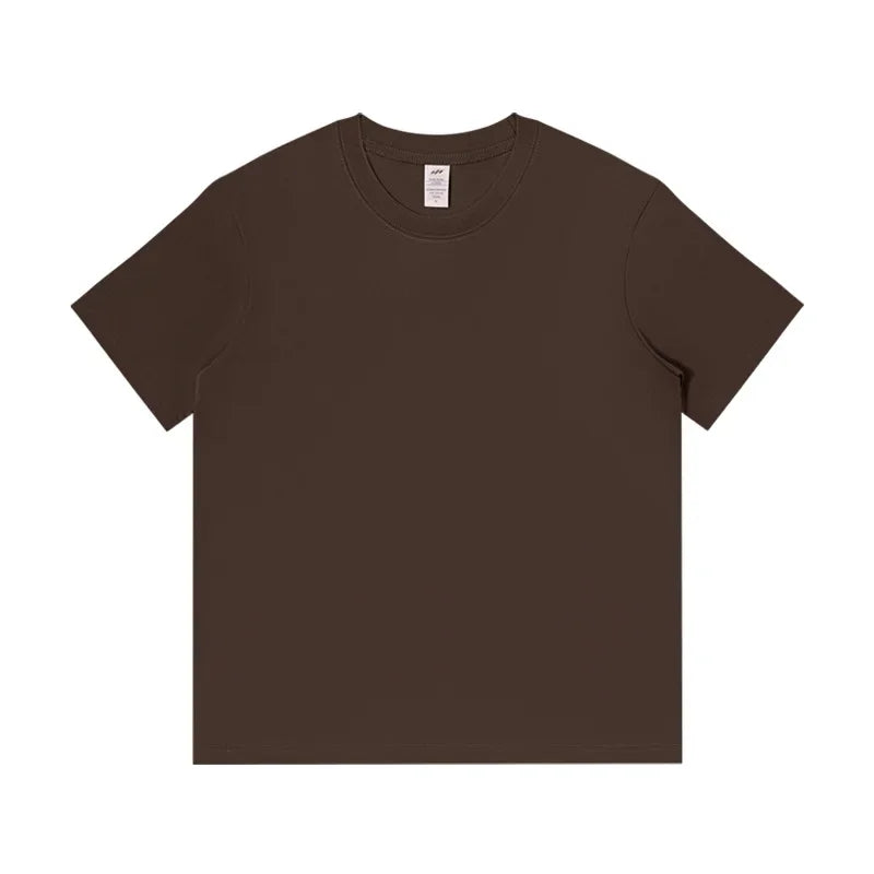 8.1Oz 230gsm Men's Pure Cotton T Shirts 2025 Summer New Oversizes Solid Color T-Shirts for Men and Women Customizable