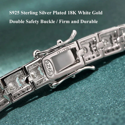 GRA Certified Full Moissanite Diamond Tennis Bracelet D Color For Woman Man 925 Silver Couple Chain Bangle Bracelets Gift