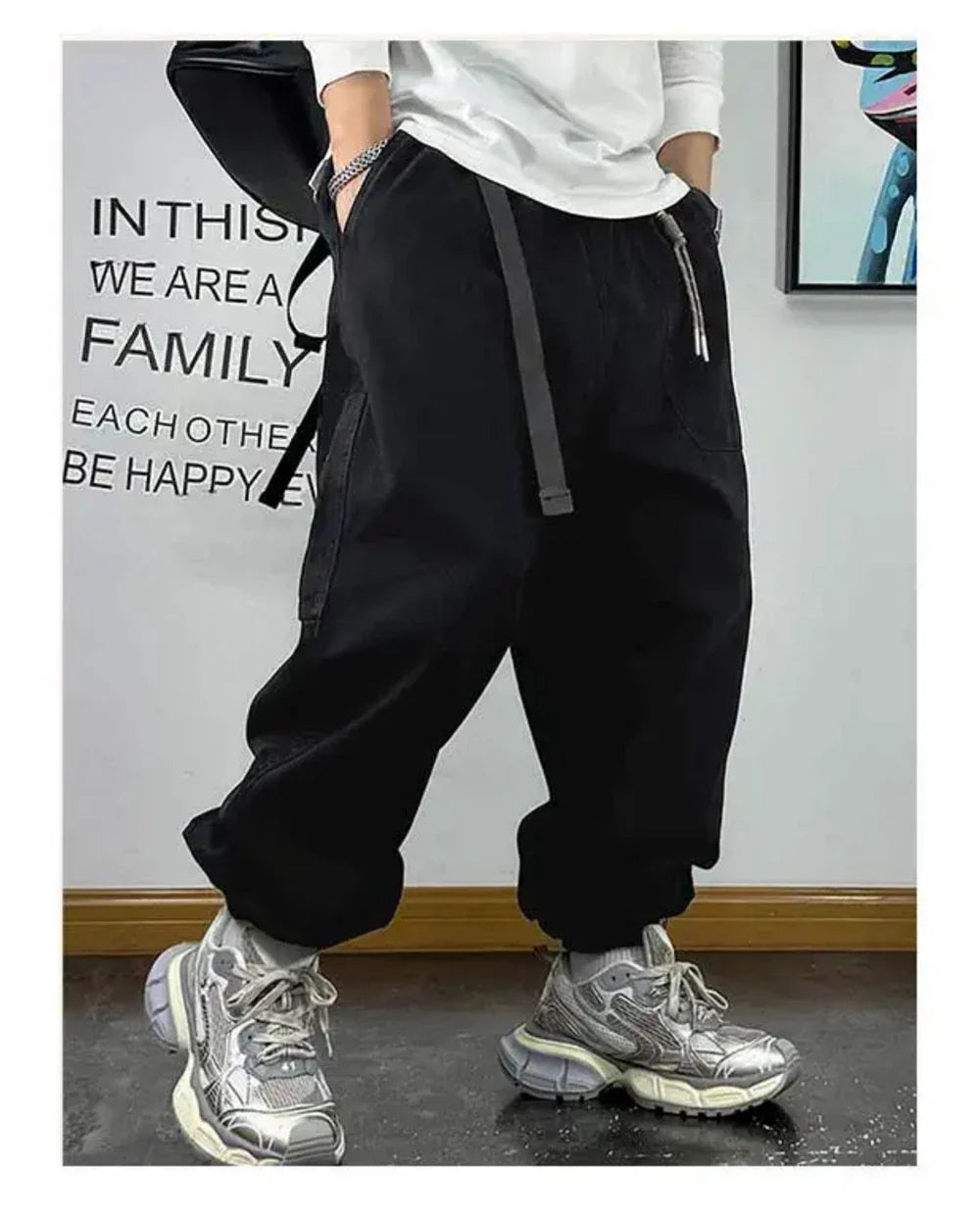 Japanese Streetwear High Quality Baggy Cargo Pants Harajuku Casual Men Clothing Plus Size Joggers Fashion Loose Work Trousers