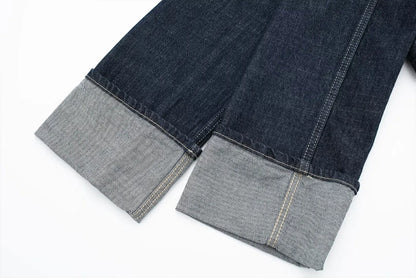 Women's High-Waisted Jeans Slim Trailing Trousers Rolled Leg Denim Pant Fashion Lady High Street Casual Wide-Leg Jeans
