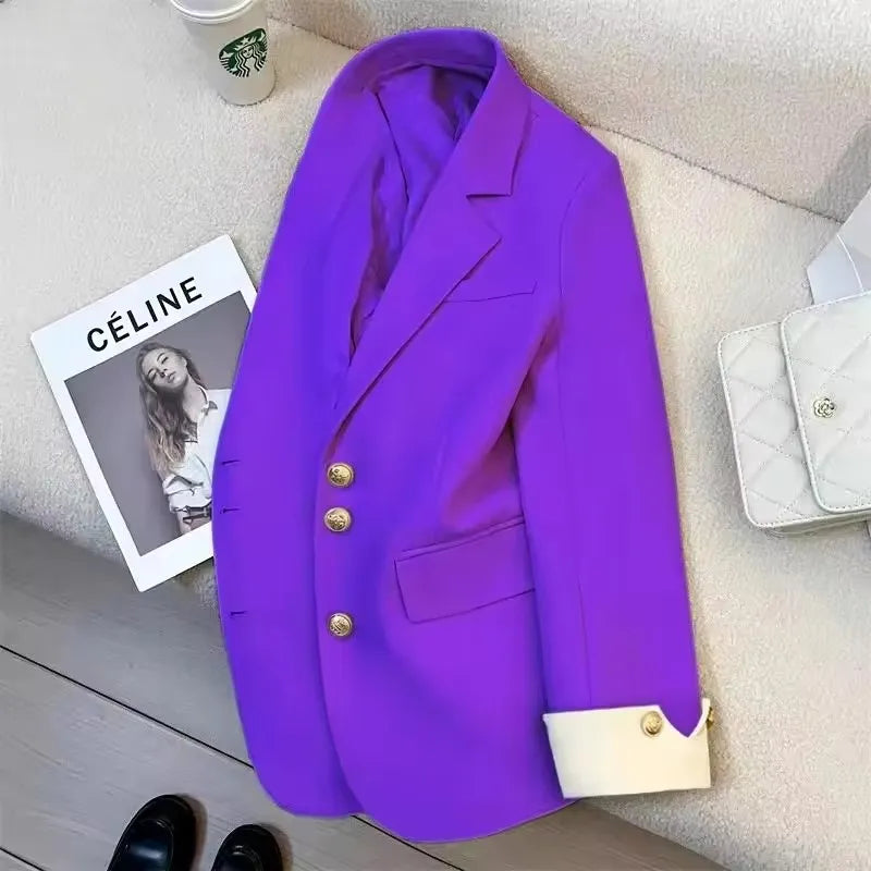 2025 Fashion Ladies Blazer Women Coat Spring Autumn Green Black Khaki Long Sleeve Female Business Work Wear  Formal Jacket