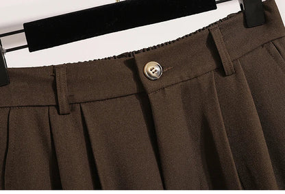 Plus Size Pants Woman 2026 Spring Autumn New Arrival High Waist Suit Pants High Quality Korean Style Straight Trousers