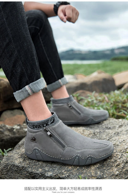 DBECK Men Sneakers Casual Shoes Male High Top Sneakers Winter Warm Designer Fashion Loafers Lace Up Shoes Men Ankle Boots
