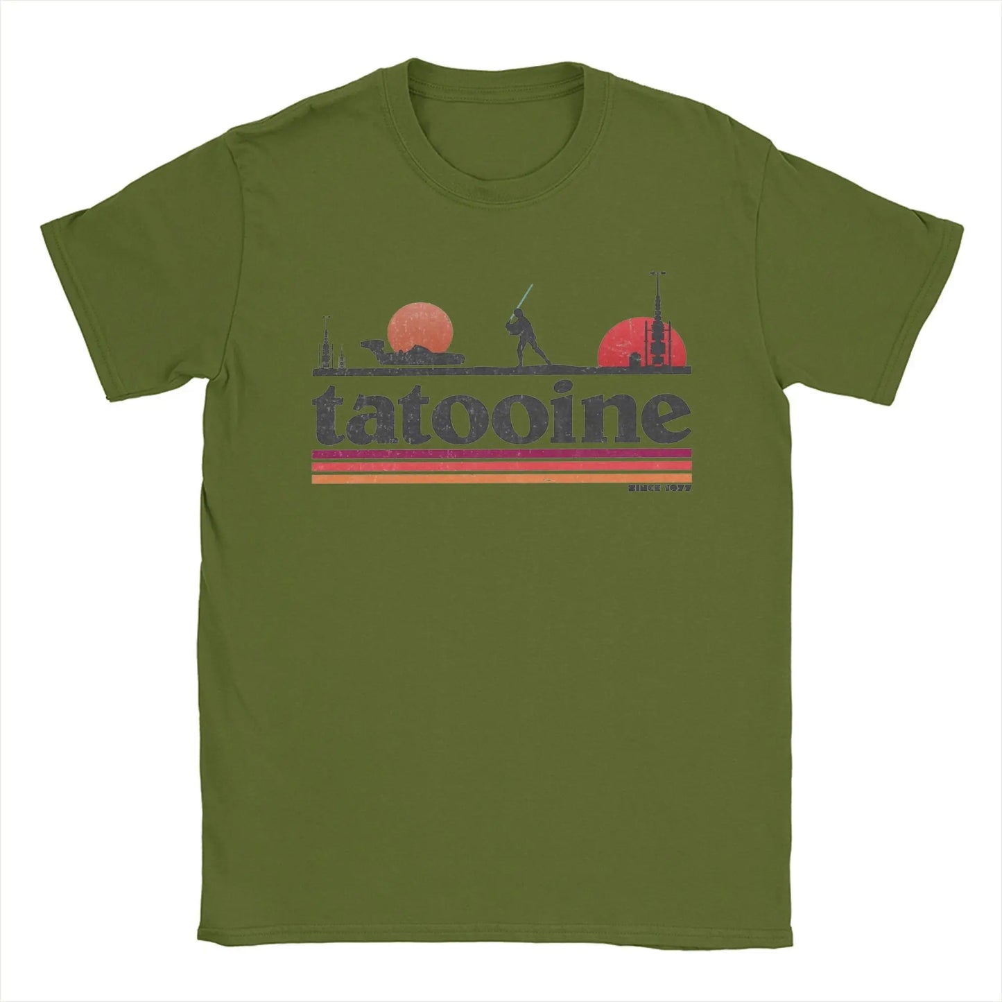 Casual Planet Sky Tatooine T-Shirts for Men Crewneck Cotton T Shirt  Short Sleeve Tee Shirt Classic Clothes