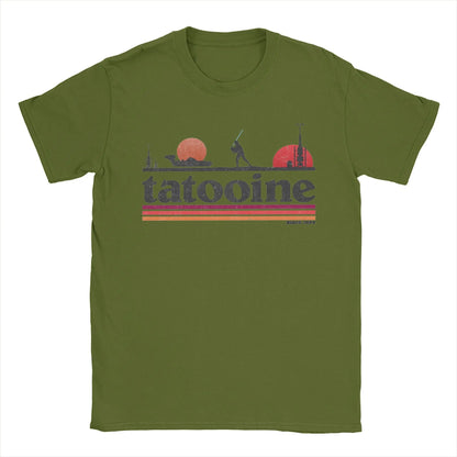 Casual Planet Sky Tatooine T-Shirts for Men Crewneck Cotton T Shirt  Short Sleeve Tee Shirt Classic Clothes