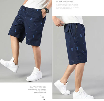 Men Light Weight Beach Shorts Summer Casual Sweat Shorts Baggy Sports Wide Leg Print Gym Running Shorts
