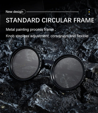 Cycling ND2-400 9 Level Adjustable Dimming Polarized Sunglasses Men Women Fishing Punk Round Glasses Eyeglasses ND Filter