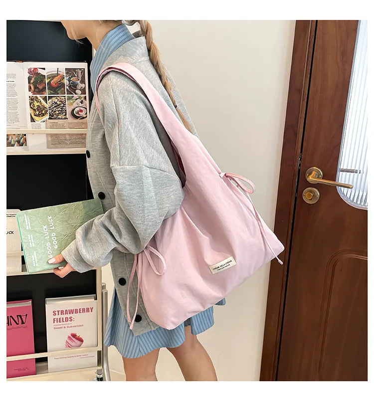 New Fashion Simple Shoulder Bag Women Large Capacity Comfortable Versatile Texture Tote Bag Simple Casual Storage Handbag